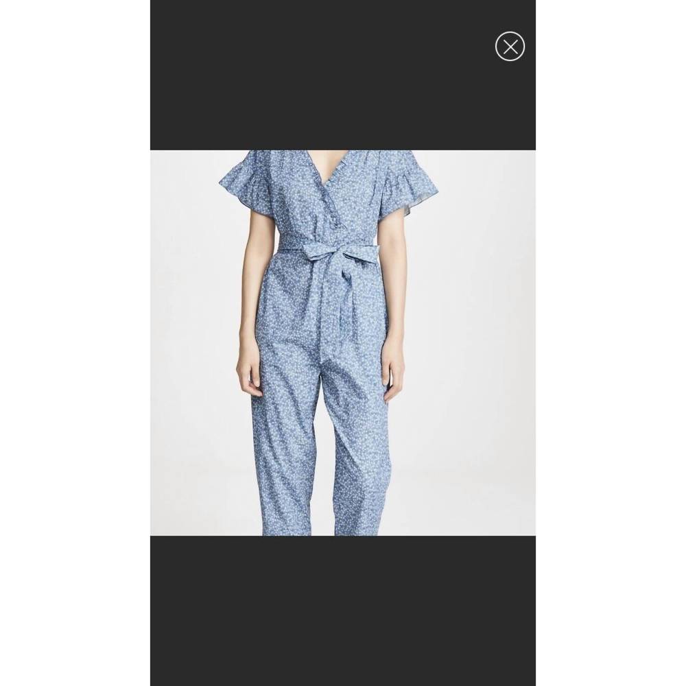 NEW HATCH women's the victoria jumpsuit in blue prairie floral